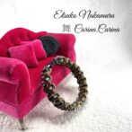 [公式]パラコードマクラメ編みNo52 茶と白＆黒の犬首輪