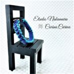 [公式]パラコードマクラメ編みNo66 ターコイズブルーとディープパープルの犬猫首輪