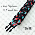 [公式]パラコードマクラメ編みNo65 ターコイズブルー＆レッドとネイビーの犬首輪