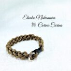 [公式]パラコードマクラメ編みNo49ブラウン1本結び犬猫首輪