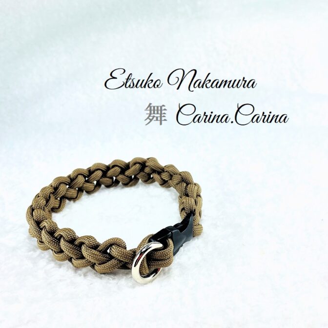 [公式]パラコードマクラメ編みNo49ブラウン1本結び犬猫首輪