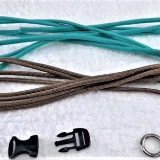 [公式] 中、小型犬首輪No22ブルーグリーン茶のマクラメ編みのキット一式