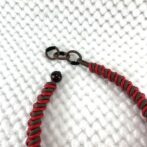 綿100%ロー引きロープNo101　赤とブラウンのマクラメ編みネック＆チョーカー