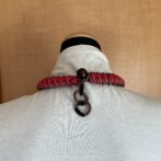 綿100%ロー引きロープNo101　赤とブラウンのマクラメ編みネック＆チョーカー