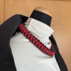 綿100%ロー引きロープNo100　赤と黒のマクラメ編みネック＆チョーカー