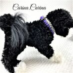 [公式]パラコードマクラメ編みNo73 ディープ・パープルと白黒緑混ぜ色の犬首輪