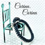 [公式]パラコードマクラメ編みNo74 白とまだら紺色の犬首輪