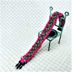 [公式]パラコードNo80マクラメ編みローズとまだら色中、小型犬用首輪