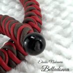 綿100%ロー引きロープNo101　赤とブラウンのマクラメ編みネック＆チョーカー