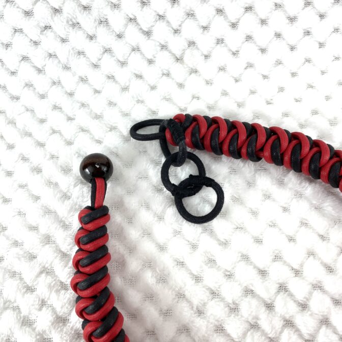 綿100%ロー引きロープNo100　赤と黒のマクラメ編みネック＆チョーカー