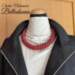 綿100%ロー引きロープNo101　赤とブラウンのマクラメ編みネック＆チョーカー