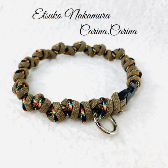 マクラメ編み犬猫首輪キット＃3No1（小型犬向き）