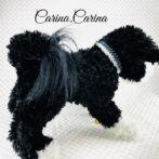 [公式]パラコードマクラメ編みNo74 白とまだら紺色の犬首輪