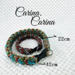 [公式]パラコードマクラメ編みNo75 茶ターコイスブルー全4色の犬首輪