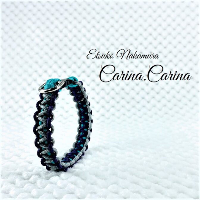 [公式]パラコードNo78マクラメ編み小型犬用首輪