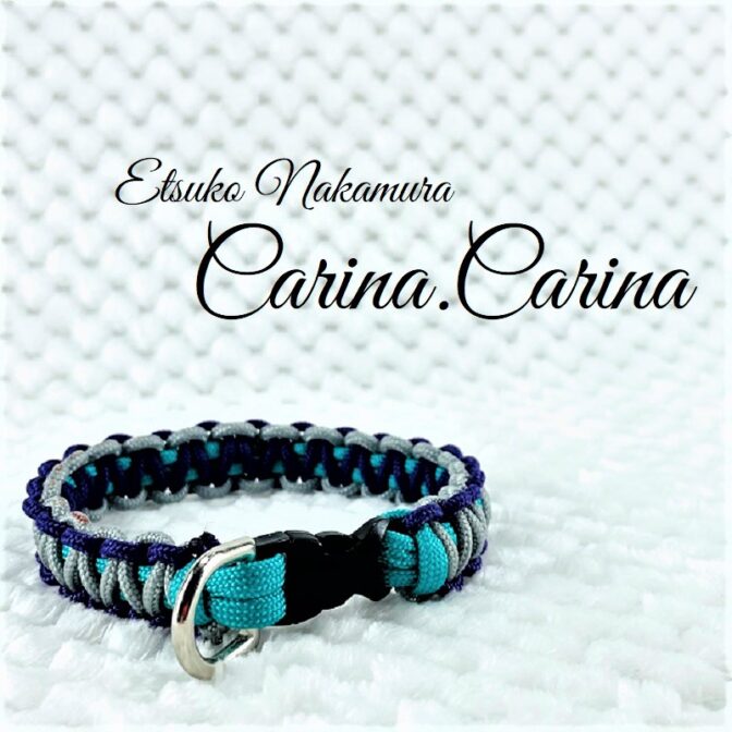 [公式]パラコードNo78マクラメ編み小型犬用首輪