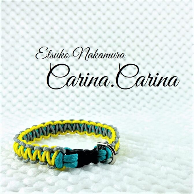 [公式]パラコードNo79マクラメ編み小型犬用首輪