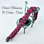 [公式]パラコード＃13No23 中、小型犬首輪ピンクとまだら