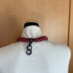 綿100%ロー引きロープNo100　赤と黒のマクラメ編みネック＆チョーカー