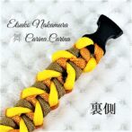 [キット]パラコード＃41No59マクラメ編みネオオレンジとハニーイエローと茶の犬首輪