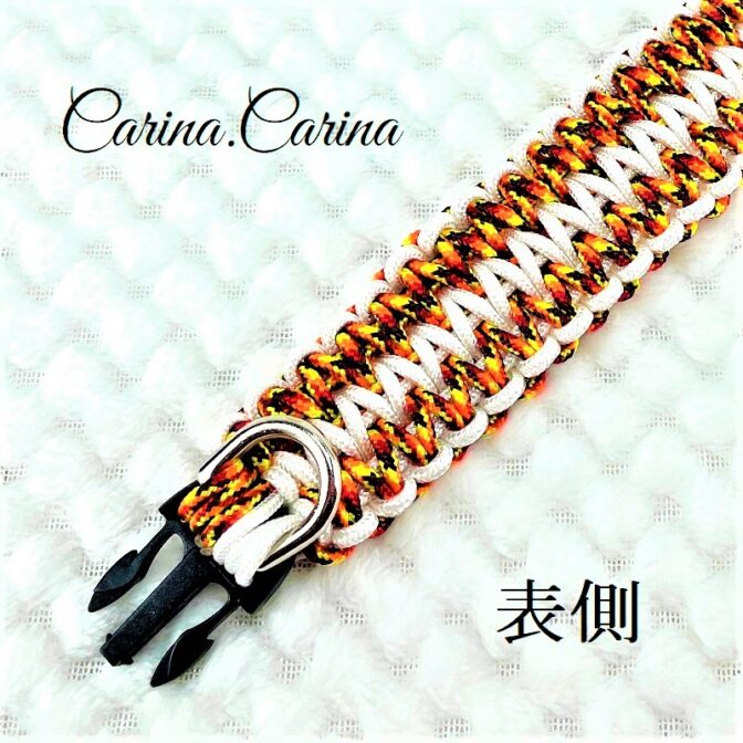 [公式]パラコード＃58No83マクラメ編みローズとまだら色大、中型犬用首輪