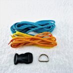 [キット]パラコード＃43No61マクラメ編み ターコイズブルーとオレンジ＆イエローの犬首輪