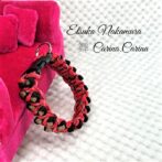 [キット]パラコード＃44No62マクラメ編み レッドと黒＆茶色の犬首輪