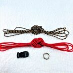 [キット]パラコード＃48No69 マクラメ編み赤まだらと赤の犬猫首輪