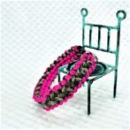 [キット]パラコード#55No80マクラメ編み ローズ、まだら色の小型、中型犬首輪