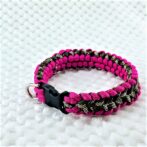 [キット]パラコード#55No80マクラメ編み ローズ、まだら色の小型、中型犬首輪