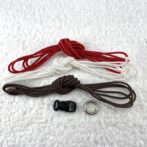 [キット]パラコード#56No81マクラメ編み 赤白茶の小型、中型犬首輪