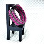 [公式]パラコード＃57No82マクラメ編みローズとまだら色大、中型犬用首輪