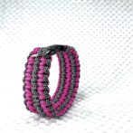 [公式]パラコード＃57No82マクラメ編みローズとまだら色大、中型犬用首輪