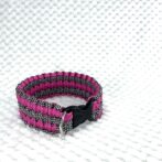 [公式]パラコード＃57No82マクラメ編みローズとまだら色大、中型犬用首輪