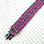 [公式]パラコード＃57No82マクラメ編みローズとまだら色大、中型犬用首輪