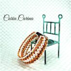 [公式]パラコード＃58No83マクラメ編みローズとまだら色大、中型犬用首輪