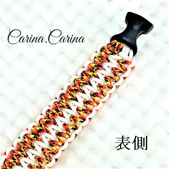 [公式]パラコード＃58No83マクラメ編みローズとまだら色大、中型犬用首輪