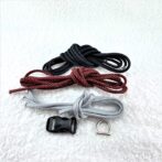 [キット]パラコード＃59No84マクラメ編みグレー黒赤まだら色大、中型犬用首輪