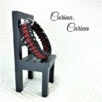 [キット]パラコード＃59No84マクラメ編みグレー黒赤まだら色大、中型犬用首輪