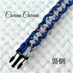 [公式]パラコード＃60No85マクラメ編みグレー青まだら色3色大、中型犬用首輪