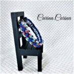 [公式]パラコード＃60No85マクラメ編みグレー青まだら色3色大、中型犬用首輪