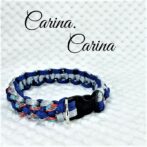 [公式]パラコード＃60No85マクラメ編みグレー青まだら色3色大、中型犬用首輪