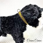 [公式]パラコード＃62No87マクラメ編みイエローと茶色大、中型犬用首輪