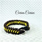 [公式]パラコード＃62No87マクラメ編みイエローと茶色大、中型犬用首輪