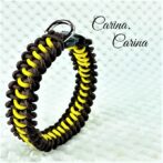 [公式]パラコード＃62No87マクラメ編みイエローと茶色大、中型犬用首輪