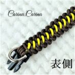 [公式]パラコード＃62No87マクラメ編みイエローと茶色大、中型犬用首輪