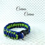 [公式]パラコード＃63No88マクラメ編みグリーンと青の大、中、小型犬用首輪
