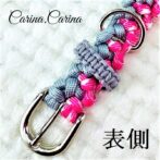 [公式]パラコード＃68No93マクラメ編みピンクとブルーの犬用首輪