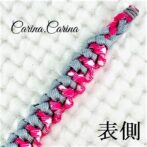 [公式]パラコード＃68No93マクラメ編みピンクとブルーの犬用首輪