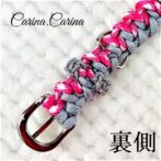 [公式]パラコード＃68No93マクラメ編みピンクとブルーの犬用首輪